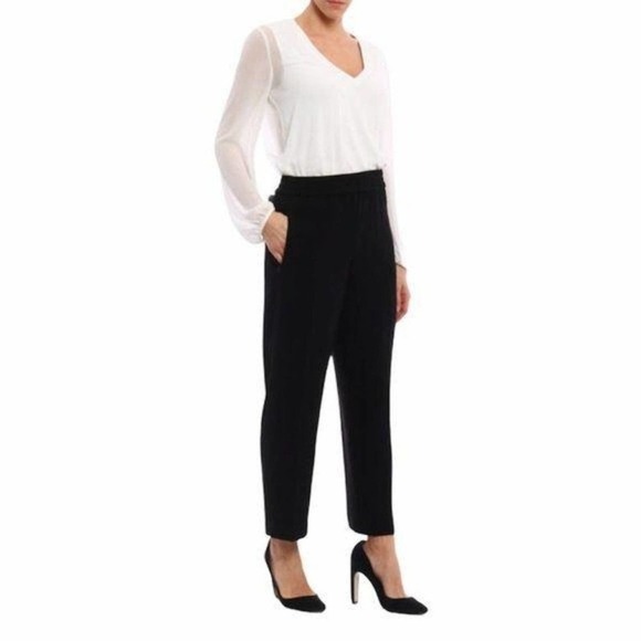 Tory Burch Black High Rise Ankle Trouser Pants Size 10 - Picture 1 of 13